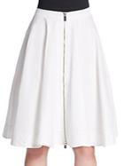 Elizabeth And James Belle Zip-front Pleated A-line Skirt