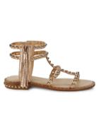 Ash Power Studded Metalic-leather Sandals