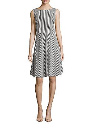 Saks Fifth Avenue Popli Striped Sleeveless Dress