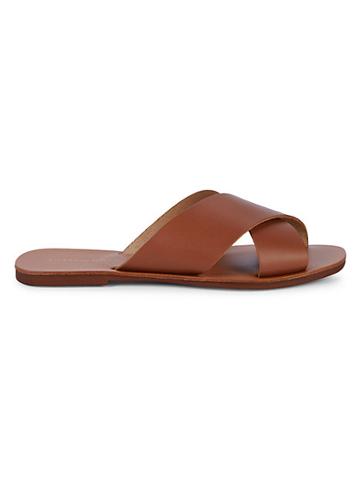 Saks Fifth Avenue Made In Italy Leather Slip-on Sandals