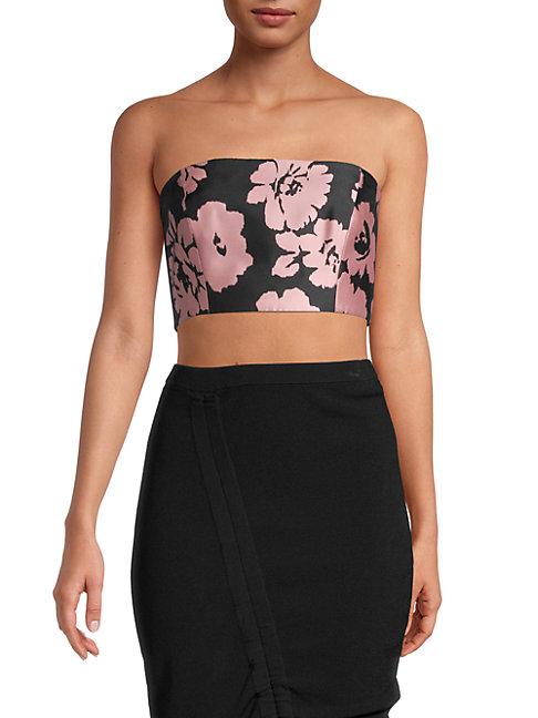 Milly Floral-print Cropped Top