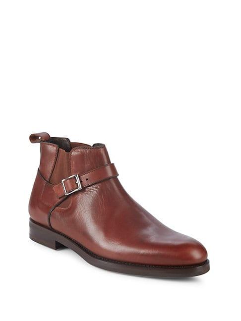 Phineas Cole Buckle Leather Chelsea Boots