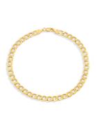 Saks Fifth Avenue Made In Italy 14k Yellow Gold Light Beveled Curb Chain Bracelet