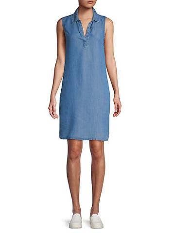 Beach Lunch Lounge Collared Popover Shift Dress