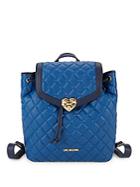 Love Moschino Quilted Drawstring Leather Backpack