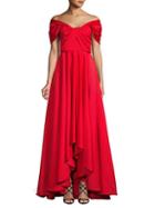 Jay Godfrey Rae Off-the-shoulder High-low Gown
