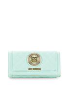 Love Moschino Quilted Metal-logo Clutch