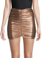 Lisa Marie Fernandez Ruched Metallic Coverup Skirt