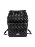 Love Moschino Embellished Logo Diamond-quilted Backpack