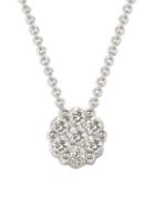 Saks Fifth Avenue 14k White Gold & Diamond Flower Pendant Necklace