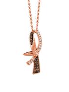 Le Vian 14k Strawberry Gold Vanilla Diamonds & Chocolate Diamonds Loop Pendant Necklace