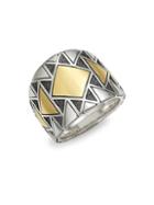 David Yurman Sterling Silver & 18k Gold Band Ring