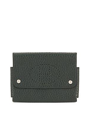 Herm S Vintage Green Clemence Card Case