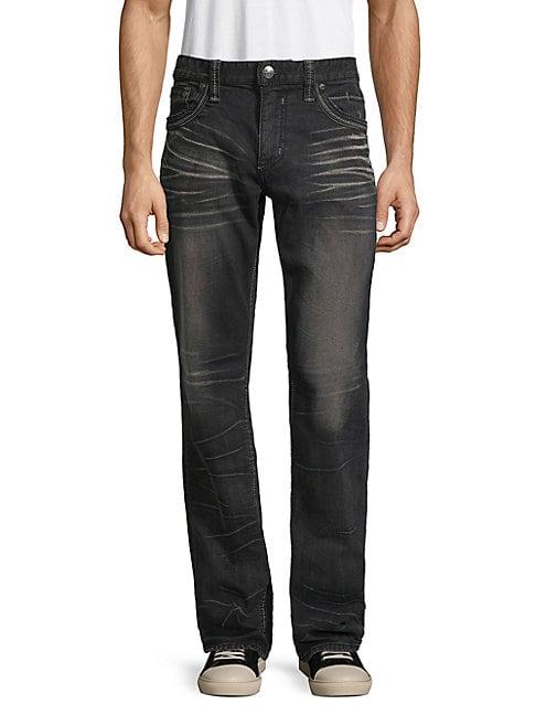 Affliction Embroidered Straight Jeans