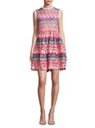 Alexis Barbara Sage Crochet Fit-&-flare Dress