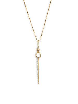 Adriana Orsini Crystal And Sterling Silver Linear Pendant Necklace