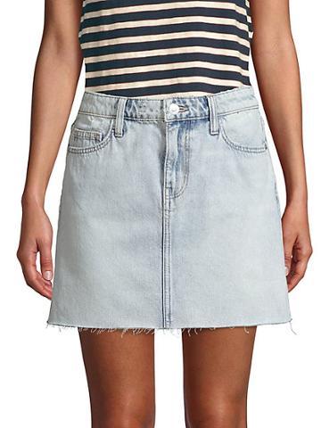 Current/elliott Raw-edge Denim Mini Skirt