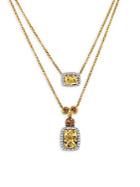Le Vian Two-tone Diamond And Morganite Double Drop Pendant Necklace