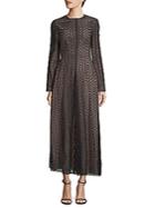 Lanvin Perforated Long Sleeve Dress
