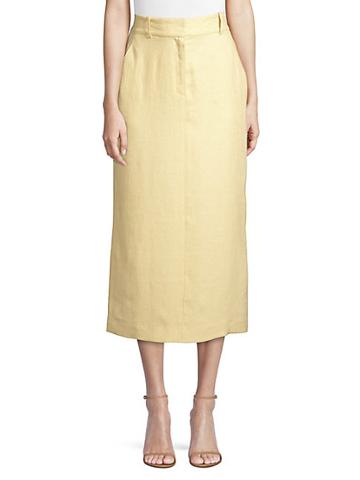 Lafayette 148 New York Milani Linen High-waist Midi Skirt