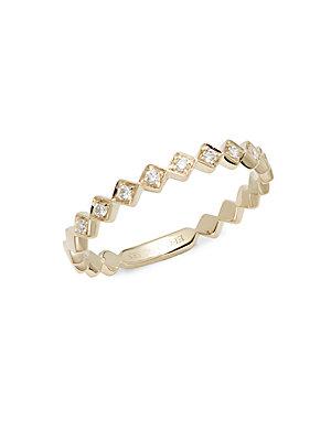 Ef Collection Diamond & 14k Yellow Gold Ring
