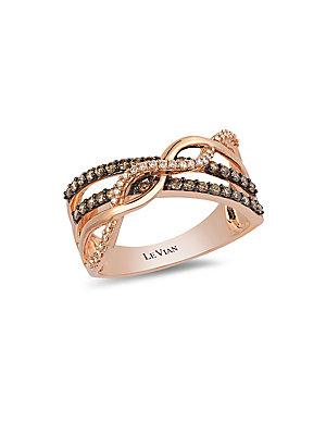 Le Vian Chocolatier Diamond And 14k Strawberry Gold Infinity Ring