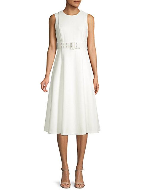 Calvin Klein Belted Sleeveless A-line Dress