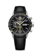 Raymond Weil Freelancer Chronograph Stainless Steel And Leather-strap Watch