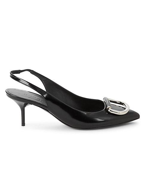 Burberry Fermoy Leather Slingback Pumps
