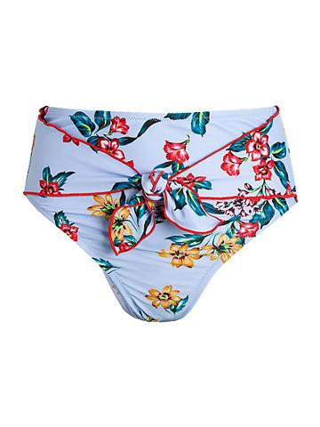 Jessica Simpson Floral High-waist Tie-front Bikini Bottom