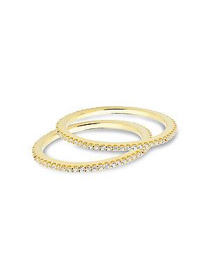 Sterling Forever Crystal And Sterling Silver Stackable Rings