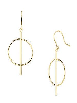 Sphera Milano Geometric 14k Yellow Gold Drop Earrings