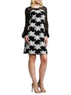 Kay Unger Illusion Floral Cocktail Dress