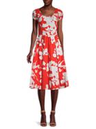 Caroline Constas Abstract Floral-print Stretch-cotton Dress