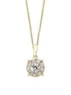 Effy 14k Yellow Gold & Diamond Round Pendant Necklace