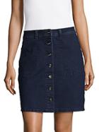 Two By Vince Camuto Buttoned Denim A-line Skirt