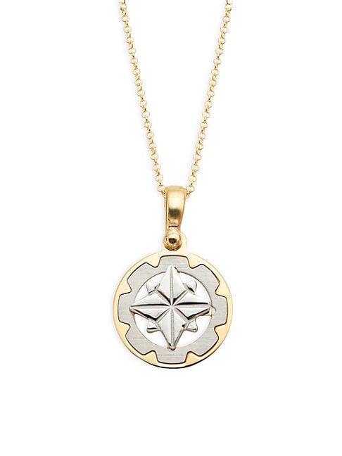 Sphera Milano 14k White & Yellow Gold Compass Pendant Necklace