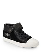 Saks Fifth Avenue Ettore Perforated Mixed-media Sneakers
