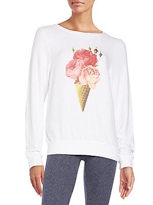 Wildfox Floral Graphic Sweatshirt