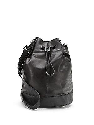 Mackage Leather Drawstring Bucket Bag