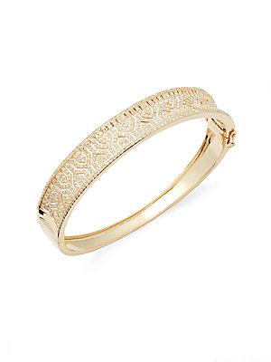 Effy Doro Diamond And 14k Yellow Gold Bangle Bracelet
