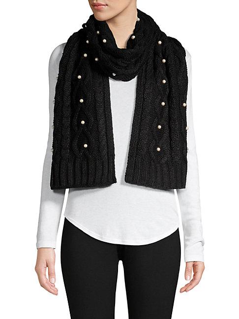 Karl Lagerfeld Paris Heart Cable Embellished Scarf