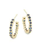 Ippolita Blue Sapphire And 18k Yellow Gold Hoop Earrings