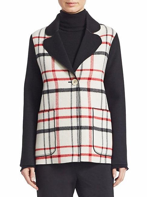 Piazza Sempione Doubleface Wool Plaid-front Jacket