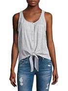 Ag Adriano Goldschmied Cynthia Striped Tie-front Tank Top