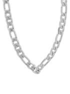Anthony Jacobs Stainless Steel Figaro-link Necklace