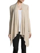 Saks Fifth Avenue Black Knitted Drape Front Cardigan