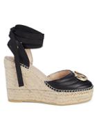 Valentino By Mario Valentino Roble Wedge Leather Espadrille Sandals