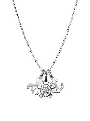 Alex Woo Mini Addition Diamond And Sterling Silver Pendant Necklace