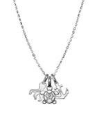 Alex Woo Mini Addition Diamond And Sterling Silver Pendant Necklace